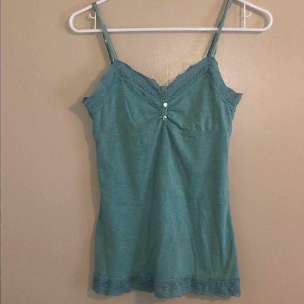 lace bordered tank top